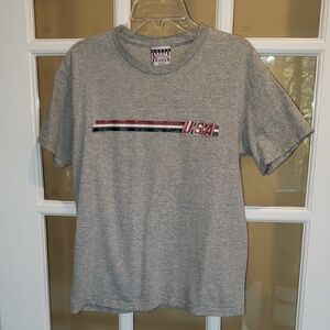 Gray USA Graphic Kid's T-Shirt by Sonama Size: YL